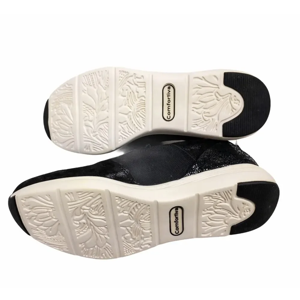 Comfortiva Nicole Suede Slip On Sneakers Women's 8.5 Black